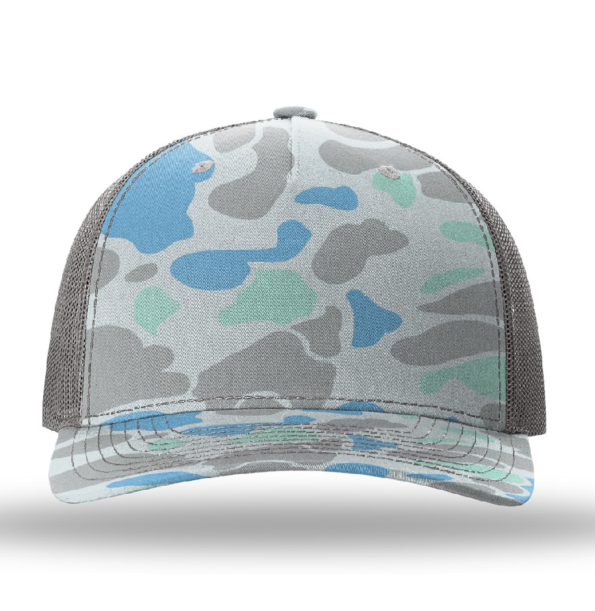 Saltwater camo trucker hat